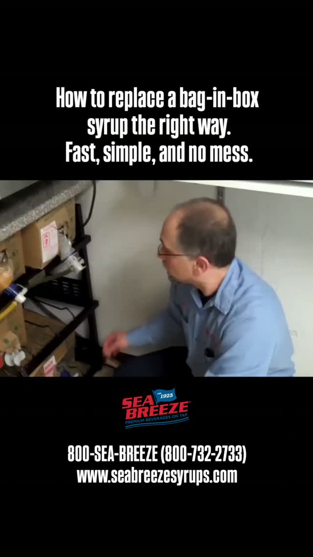 Changing a bag-in-box syrup is easier than you think!
Here's the fast, correct way to keep your beverage station running smoothly.
Own a restaurant, café, or bar? Let Sea Breeze help upgrade your beverage program.
800-SEA-BREEZE (800-732-2733)
www.seabreezesyrups.comâ
#SeaBreeze #Bartending101 #RestaurantTips #FoodService #RestaurantOwner