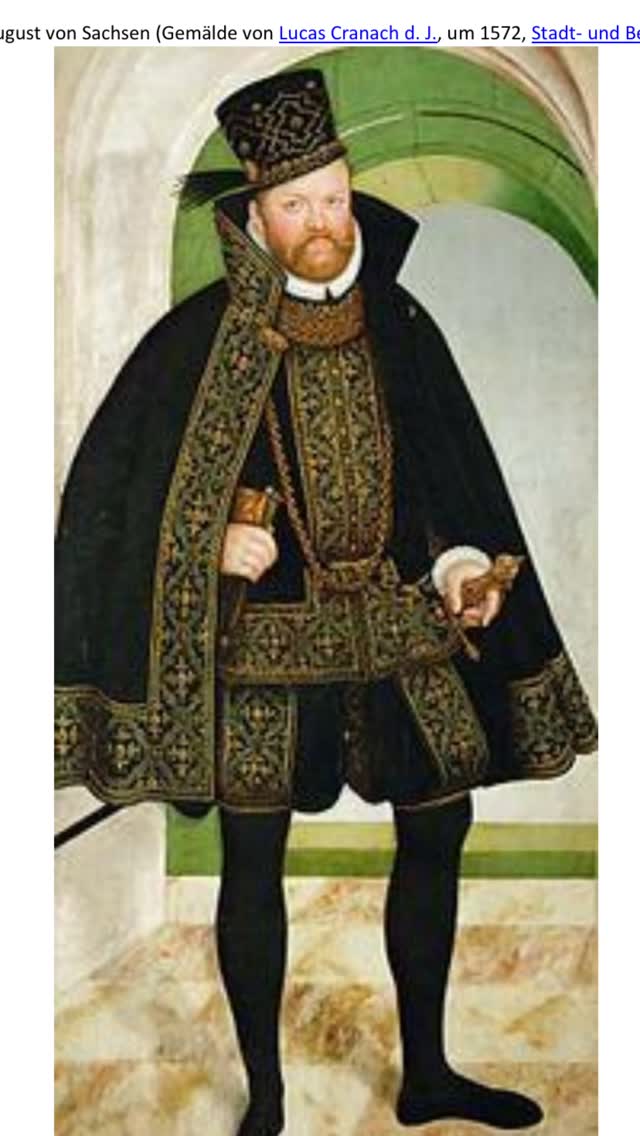Rekonstruktion eines Renaissance Kostüms Kurfürst August von Sachsen nach Vorlage eines Gemäldes von Lucas Cranach d.J. Von 1565 für den Künstler www..zauberkunst-dalchau.com #historical ,costumer ,historischegewandschneiderei ,renaissance