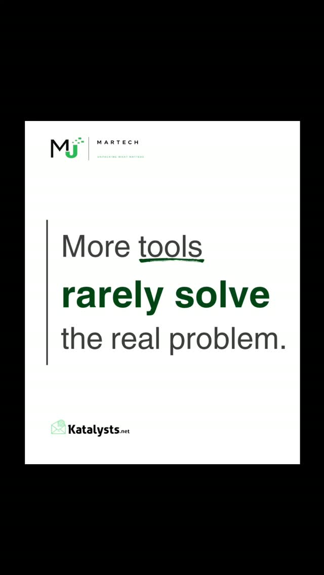 The average marketing team doesn't have a technology problem. It has a complexity problem.
Every new tool promises efficiency.
But somehow, campaigns take longer, reporting gets messier and teams spend more time managing the martech stack than creating impact.
The brands pulling ahead aren't using the most tools; they're making the smartest use of them.
How many marketing tools are too many? 🤔
#martech #campaign #branding #leadership #katalystsdigital