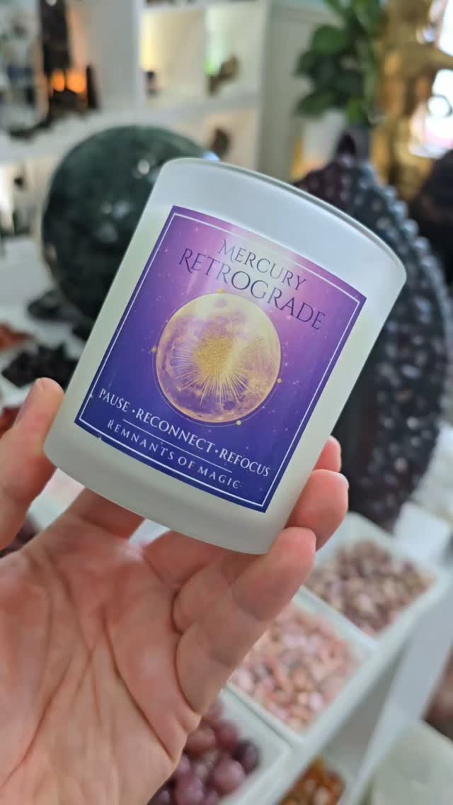 ✨ Mercury Retrograde... what if it's actually a gift? ✨
Most people dread Mercury Retrograde, but here at Remnants of Magic, we see it a little differently.
To us, Mercury Retrograde is an invitation to pause, reconnect, and refocus.
When life feels like it's throwing obstacles in your path, maybe it's not working against you—maybe it's gently guiding you in a new direction. Sometimes the things that fall apart were never meant for us. Sometimes the delays, changes, and unexpected detours are opportunities to step back, ask what is truly serving us, and release what no longer aligns with who we're becoming.
Our Mercury Retrograde Intention Candle was created to support you through those moments of reflection.
🕯️ 10 oz hand-poured soy candle
✨ Infused with Black Tourmaline, Amethyst & Selenite
🌿 Scented with Bergamot & Copal
💜 Reiki Charged
🔥 48+ hour burn time
Light your candle, take a deep breath, and give yourself permission to slow down.
This isn't about fearing Mercury Retrograde.
It's about trusting that sometimes the universe asks us to pause so we can move forward in the direction we're truly meant to go.
Pause. Reconnect. Refocus. 💫
Available now in-store and online at Remnants of Magic.
#MercuryRetrograde #MercuryRetrogradeCandle #PauseReconnectRefocus #RemnantsOfMagic #intentioncandle