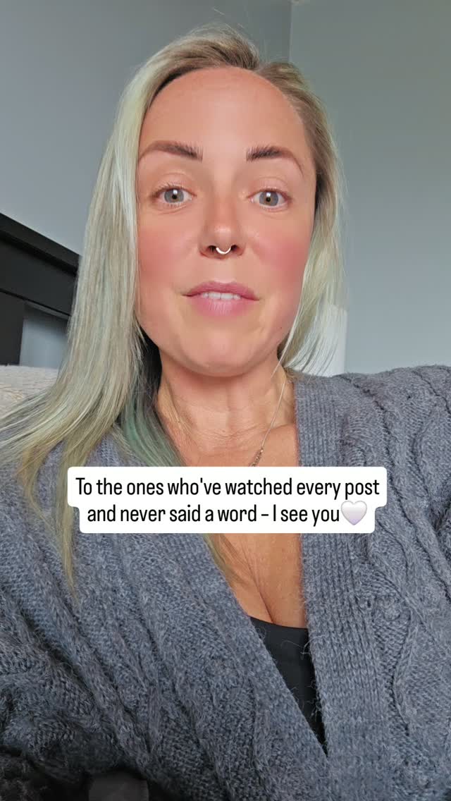 To the ones who've watched every post and never said a word — I see you, and this one's for you. 🤍
I know silent following is real. You watch, you relate, maybe you save one and never open it again, and you never quite get to the comment or the DM. That's not disengagement. That's just how a lot of women watch before they trust someone with what's actually going on in their body.
I'm not going anywhere this time, and you don't need the perfect thing to say or a comment history to reach out now. Coming back to this work after a year away taught me how much I actually missed the people who were quietly still here.
If that's you — hi. I'd love to hear even just "hey, I'm here." No pressure, no pitch. Just a hello.