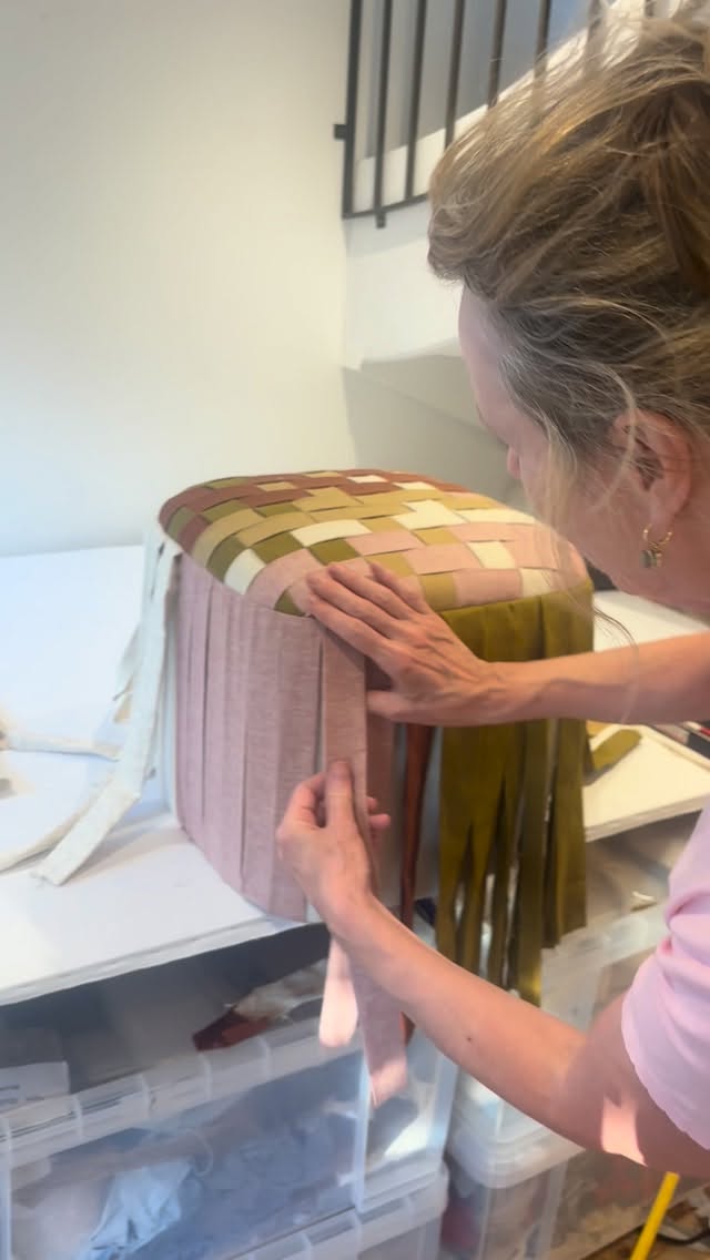 Sustainable footstool emerging. Although not remotely sure whether to weave sides hmmmmmm… #upholstery #naturalfibres