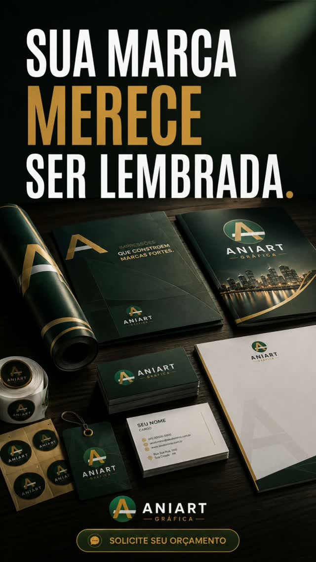 Sua marca é um dos maiores patrimônios do seu negócio.
Materiais gráficos de qualidade fazem sua empresa transmitir profissionalismo, confiança e credibilidade desde o primeiro contato.
Na Aniart Gráfica, cada detalhe é pensado para destacar sua marca e gerar resultados.
✓ Cartões de visita Premium
✓ Folders e Catálogos
✓ Panfletos
✓ Banners e Faixas
✓ Adesivos Personalizados
✓ Papel Timbrado
✓ Etiquetas
Transforme boas ideias em materiais que realmente vendem.
Solicite seu orçamento agora.
📲 WhatsApp
(41) 99196-1917
#AniartGrafica #GraficaCuritiba #ImpressaoPremium #Branding #SuaMarcaMereceDestaque