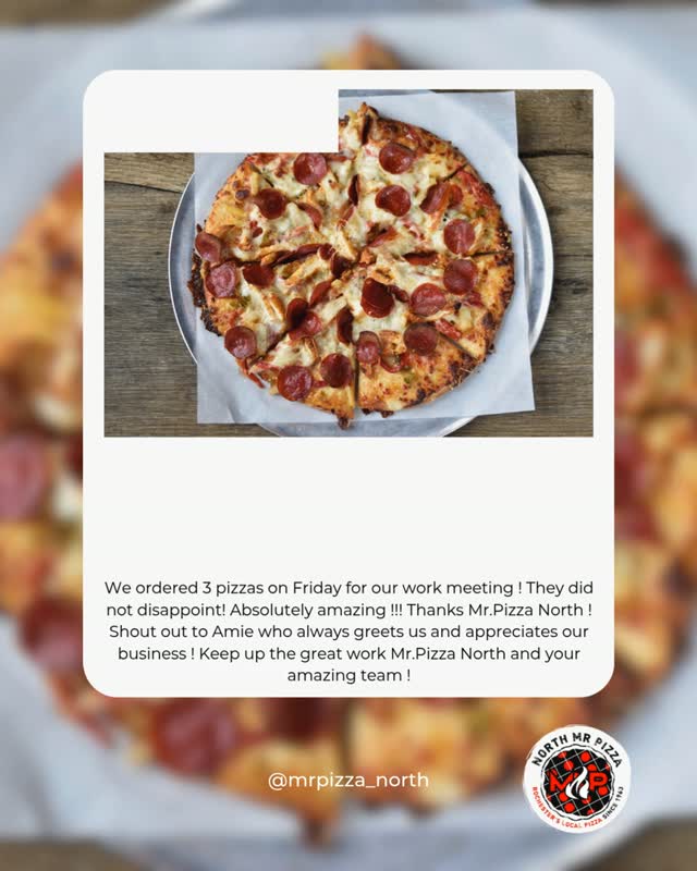 ✨ Real review. Real love. Real pizza. 🍕💬
We’re feelin’ the love from our amazing guests—and this one had us smiling ear to ear 😍
📣 Got a fave slice, pizza, or dessert? Share the love!
📸 Post about your visit, tag us @mrpizza_north, and you just might be featured in an upcoming post too!
✔️ Like
✔️ Follow
✔️ Tag us in your pizza pics
✔️ Leave us a review if you had a great time!
Because honestly… pizza this good deserves to be talked about 😏🍕🫶
🕚 Hours:
Mon–Sat 11–9, Sun 12–9
🌐 Order online: northmrpizza.com