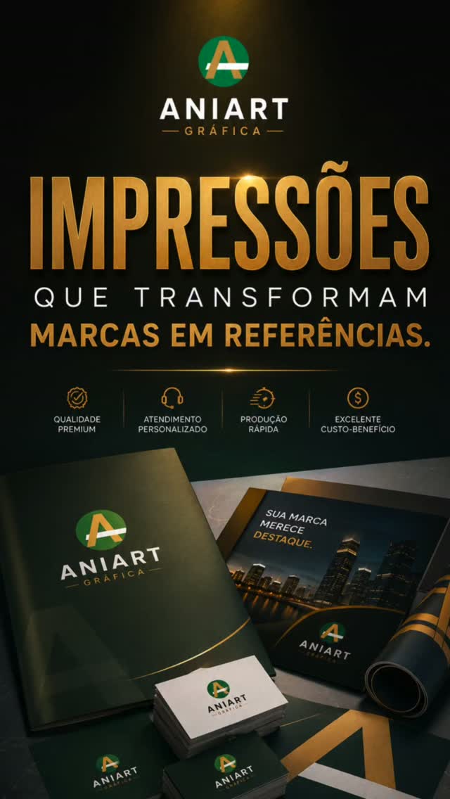 Sua marca comunica qualidade antes mesmo da primeira conversa. Cada cartão de visita, folder, banner ou adesivo é uma oportunidade de causar uma excelente impressão.
Na Aniart Gráfica, unimos criatividade, acabamento premium e alta qualidade para entregar materiais gráficos que valorizam sua empresa e fortalecem sua identidade visual.
✔ Impressão de alta qualidade
✔ Acabamento profissional
✔ Atendimento personalizado
✔ Produção ágil
✔ Soluções gráficas para empresas de todos os portes
📲 Solicite seu orçamento pelo WhatsApp:
(41) 99196-1917
Aniart Gráfica — Sua marca merece destaque.
#AniartGrafica #ImpressaoDigital #IdentidadeVisual #MarketingEmpresarial #GraficaCuritiba