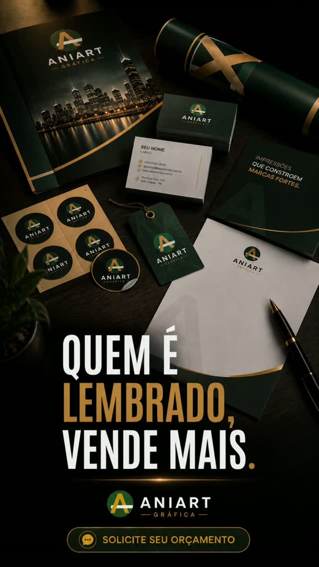 Em um mercado competitivo, a diferença está nos detalhes.
Materiais gráficos de qualidade fazem sua empresa transmitir profissionalismo, credibilidade e confiança desde o primeiro contato.
Cada cartão entregue, cada folder apresentado e cada banner instalado comunica o valor da sua marca.
Na Aniart Gráfica, produzimos materiais que impressionam e ajudam seu negócio a conquistar mais clientes.
✔ Cartões de visita Premium
✔ Folders e Catálogos
✔ Adesivos e Etiquetas
✔ Banners e Faixas
✔ Papel Timbrado
✔ Impressão com acabamento impecável
Invista em uma imagem profissional. Afinal, quem é lembrado, vende mais.
📲 Solicite seu orçamento.
#AniartGrafica #GraficaCuritiba #ImpressaoPremium #Branding #MarketingEmpresarial
