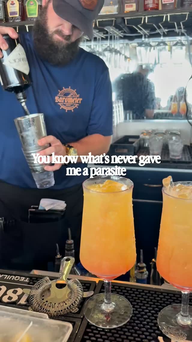 You know what's never given me a parasite?
🍹 Happy Hour.
If you're looking for us tonight, we'll be at Barometer with a handcrafted cocktail in hand.
🍻 Happy Hour | 4–5 PM
✨ Half-price apps & drinks
See y'all after work! 🌊