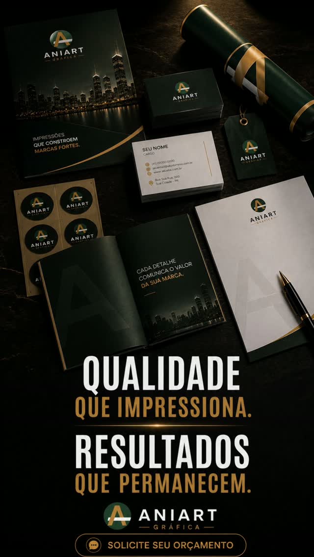 A qualidade dos seus materiais gráficos influencia diretamente a percepção que seus clientes têm da sua empresa.
Cada detalhe comunica profissionalismo, fortalece sua marca e ajuda a criar conexões duradouras.
Na Aniart Gráfica, produzimos materiais gráficos que unem design, tecnologia e acabamento premium para destacar o seu negócio em um mercado cada vez mais competitivo.
📲 Solicite seu orçamento e descubra como transformar boas ideias em grandes resultados.
#AniartGrafica #ImpressaoPremium #GraficaCuritiba #Branding #MarketingVisual