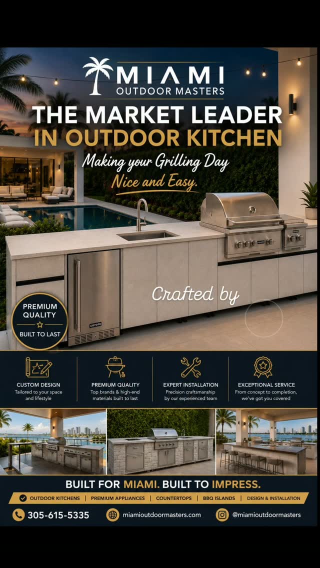 "From ordinary backyard to extraordinary outdoor living.
โจ Where Style Meets Functionality โจ
Your kitchen is more than a place to cook โ it's the heart of your home. At Artesano, we design and build custom interior kitchens that combine timeless craftsmanship, premium materials, and modern functionality.
From sleek contemporary designs to warm, traditional spaces, every kitchen is tailored to fit your lifestyle and elevate your everyday living.
โ Custom Cabinetry โ Premium Finishes โ Innovative Storage Solutions โ Expert Design & Installation
Create a space you'll love for years to come.
๐ Serving South Florida
๐ Contact us today for a free consultation.
305-615-5335
#outdoorkitchen #KitchenDesign #CustomCabinetry #LuxuryKitchen #ModernKitchen