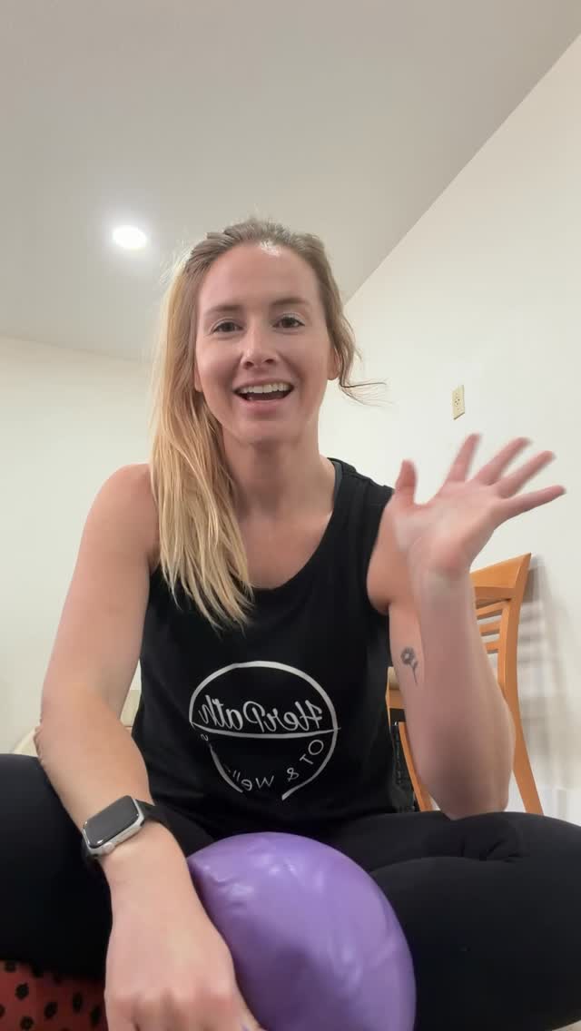 Curious what tools we use for exercise in the clinic? I love to use simple things you may already have a home! So grab a ball, a yoga block, a band and a wall and join me in a few light exercises to improve your pelvic floor function! #pelvichealth #occupationaltherapy #pelvicfloortherapy #visalia