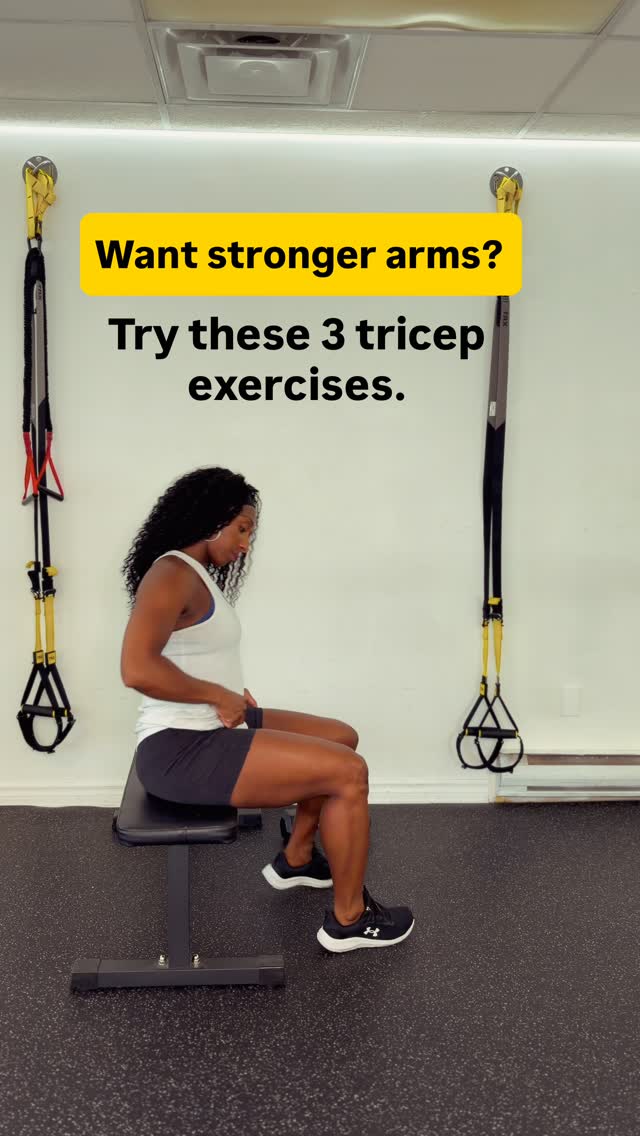 Want to strengthen your triceps? Save these exercises.
1️⃣TRICEP KICKBACK: Keep your upper arm still and move from the elbow.
2️⃣ OVERHEAD TRICEP EXTENSION: Keep your elbows from opening too wide and lower the weight with control.
3️⃣ TRICEP DIPS: Keep your shoulders away from your ears and your elbows pointing behind you.
BONUS: Resistance-band tricep pulldown. Keep your elbows close to your body and avoid using momentum.
✅ THE BIGGEST TIP: slow the movement down and keep your elbows as still as possible. That helps your triceps do more of the work.
Save this for your next upper-body workout.
#TricepExercises #StrengthTrainingForWomen #WomenOver35Fitness #MontrealFitness #NDGFitness