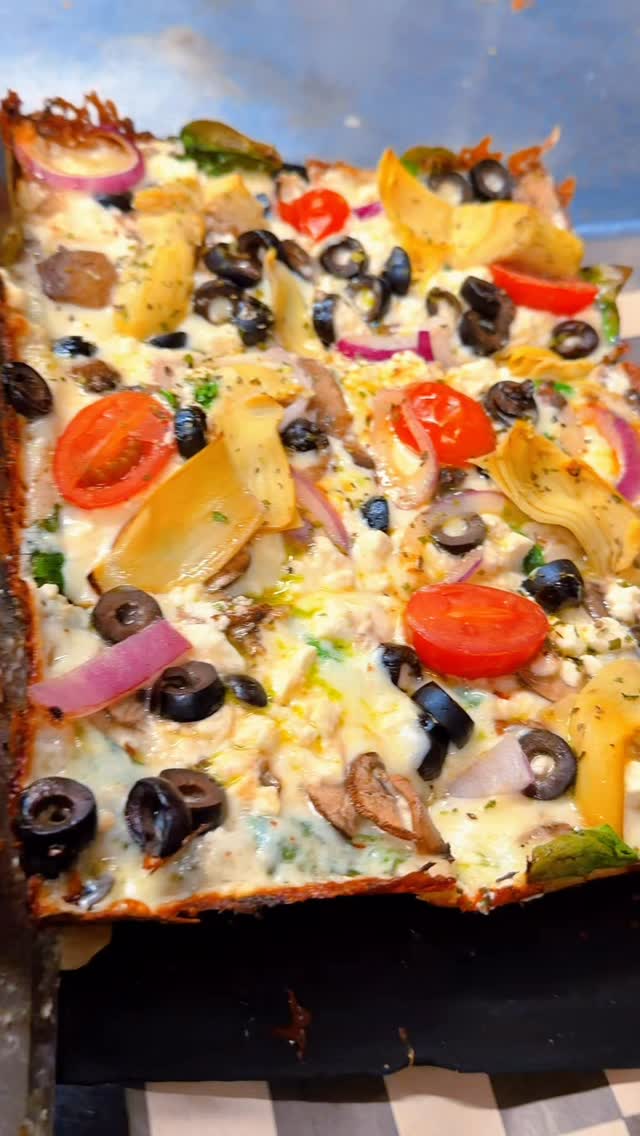 Vegetarian? We’ve got you covered! Sometimes you gotta compromise, don’t compromise pizza! Come get a square today! Also, don’t forget the @hauntedscarecrowabq is downstairs tonight!