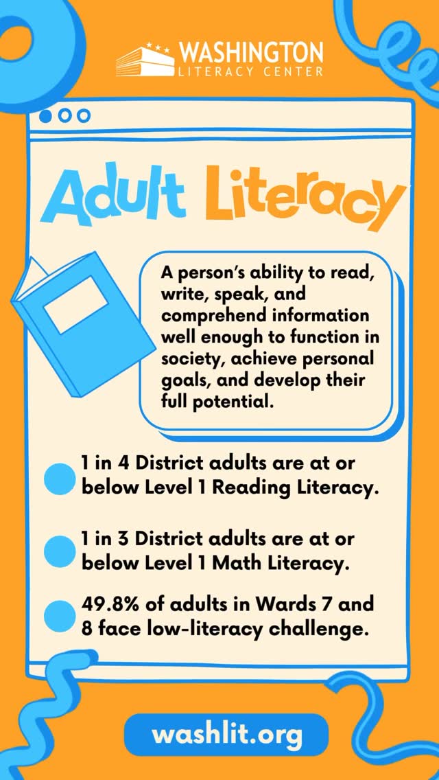 The Washington Literacy Center is committed to empowering adult learners with the tools they need to build brighter futures—but we can’t do it alone.
You can make a difference.🤝 Your support helps provide life-changing literacy instruction, educational resources, and hope to those working toward a better tomorrow.❤️
Donate today and help open the door to opportunity through literacy. Every gift, no matter the size, makes an impact.
Donate at the link in our bio.🔗
#LiteracyMatters #WashLit #DonateToday #AdultLiteracy #AdultEducation