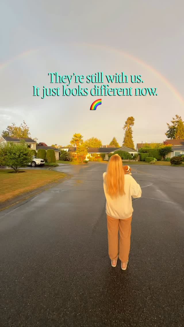 Waving to my parents and Romeo while Capri licked my salty tears. 🥺🌈
They’re still with us. It just looks and feels a lot different now.
Truthfully, I don’t even believe that every day. Grief is so hard, and I never know how I’m going to feel when I wake up. Some days, the weight of missing them is overwhelming. Other days, I catch a glimpse of hope.
Moments like this remind me that love doesn’t end, even when someone is gone. Whether it’s a rainbow, a familiar song, or a memory that appears out of nowhere, they help me feel connected even if it’s just for a moment.
I hope this little reminder gives you a bit of hope too, especially if you’re missing someone today. 🤍🌈 I’m with you, keep on going 💕💕💕