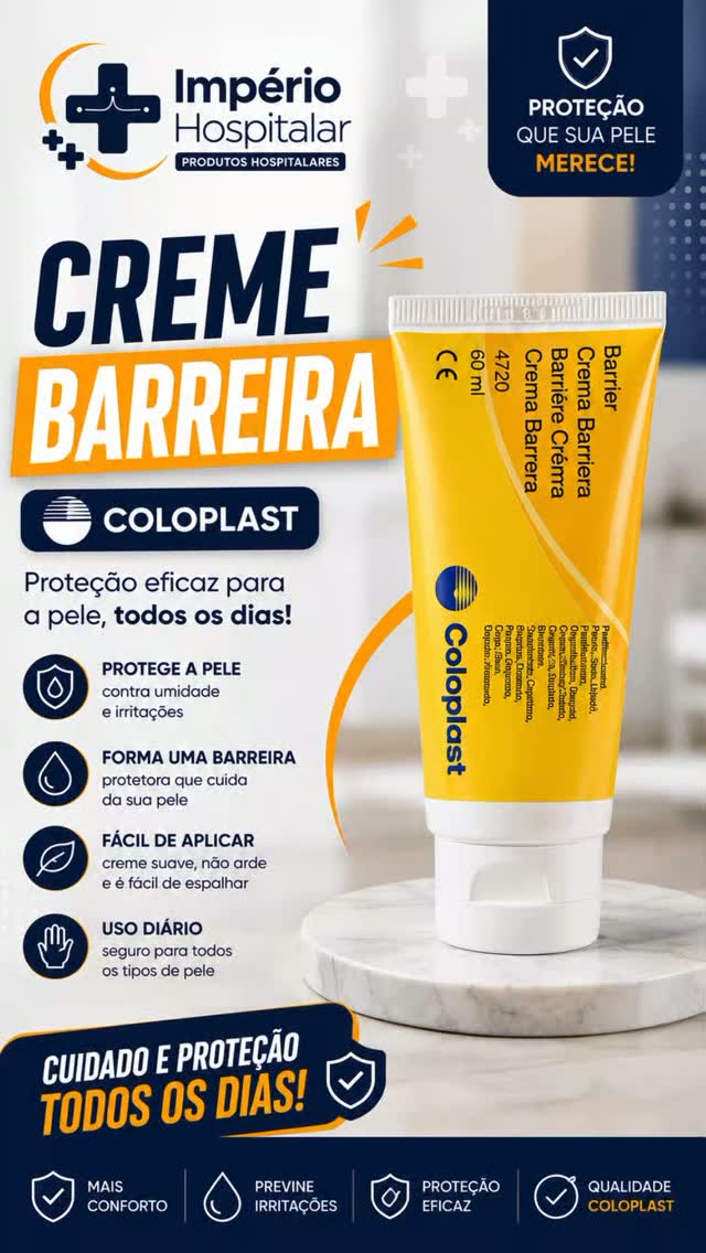 🛡️ Proteção, cuidado e conforto para a sua pele!
O Creme Barreira Coloplast forma uma camada protetora que ajuda a prevenir irritações causadas pela umidade e pelo contato direto com dispositivos.
✨ Benefícios:
✔️ Protege a pele contra irritações e assaduras.
✔️ Hidrata sem deixar a pele oleosa.
✔️ Forma uma barreira respirável e de longa duração.
✔️ Ideal para pessoas com estomia, incontinência ou pele sensível.
✔️ Não interfere na fixação dos dispositivos quando utilizado corretamente.
Cuide da sua pele com a qualidade e a confiança que só a Coloplast oferece. 💙
📍 Encontre o Creme Barreira Coloplast na Império Hospitalar!
#Coloplast #CremeBarreira #CuidadosComAPele #Estomia #Incontinência Saúde MCHospitalar Prevenção BemEstar