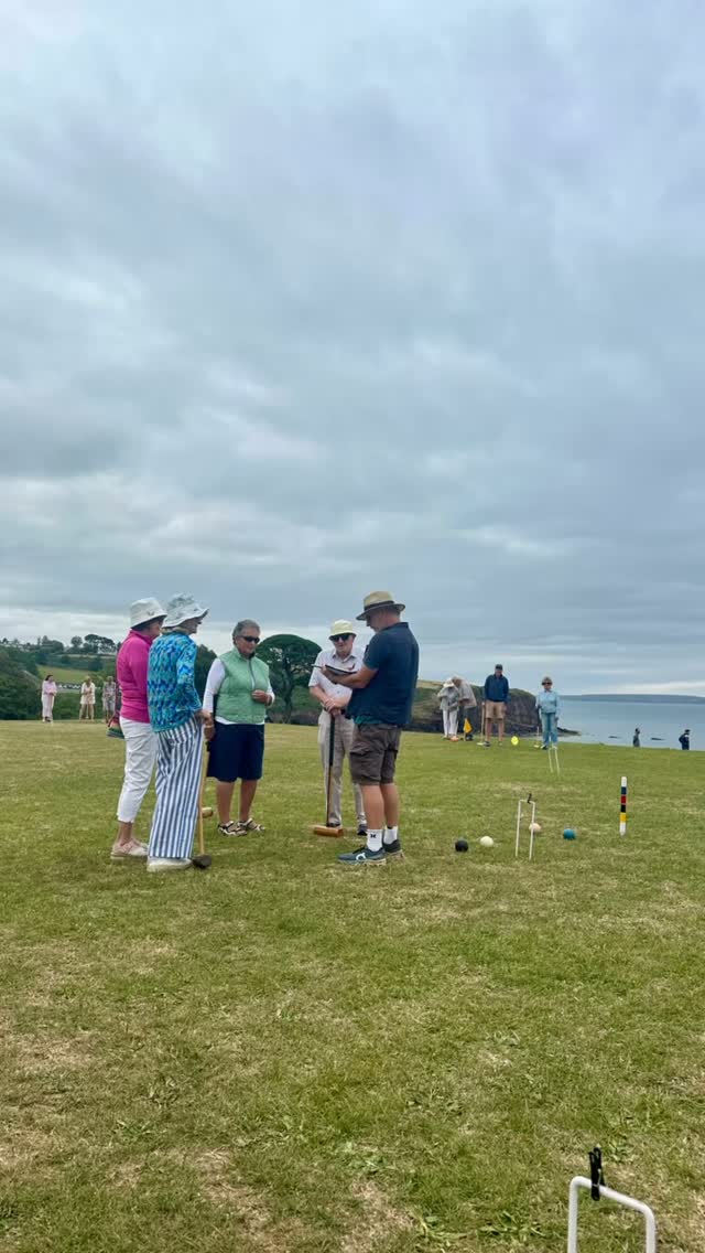Great idea. Very competitive! There are 3 villages in action now who will play each other for the Championship 💪👌#croquet #croquetireland #dunmoreeast