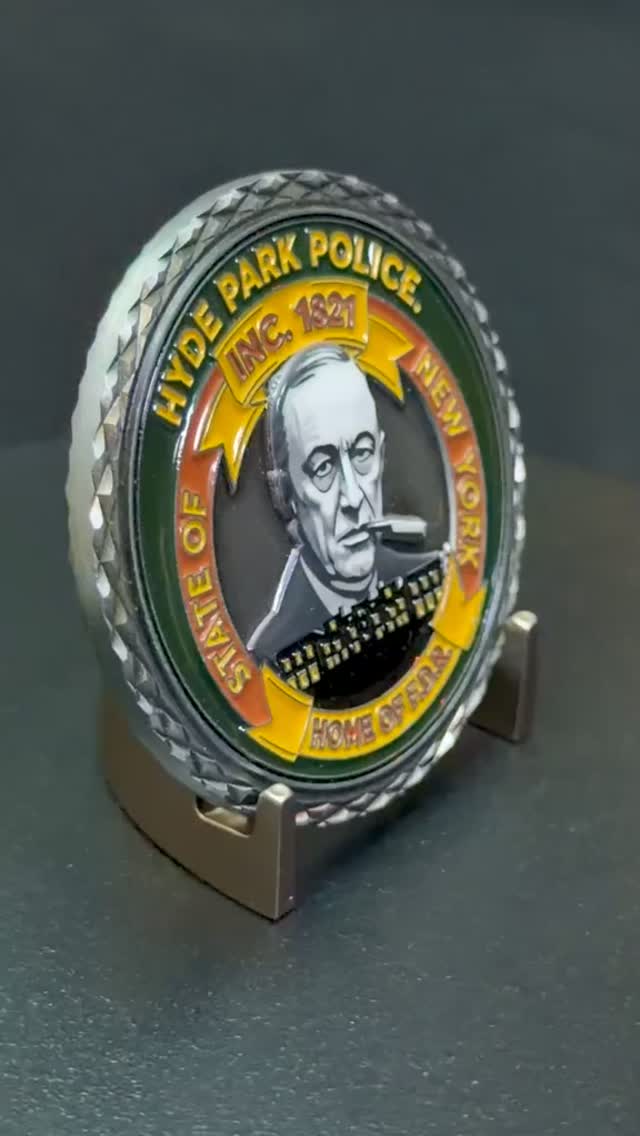A challenge coin rooted in history and built for tradition.
Designed by the Town of Hyde Park Police Department, this coin represents a community rich in American history. The birthplace, lifelong home, and final resting place of the 32nd President, Franklin D Roosevelt.
Established in 1969, the Hyde Park Police Department proudly provides full-time law enforcement and dispatch services to more than 21,000 residents.
#TownOfHydePark #CoinCollector #PoliceChallengeCoin #JoinPCC #PrecinctCollectorsClub