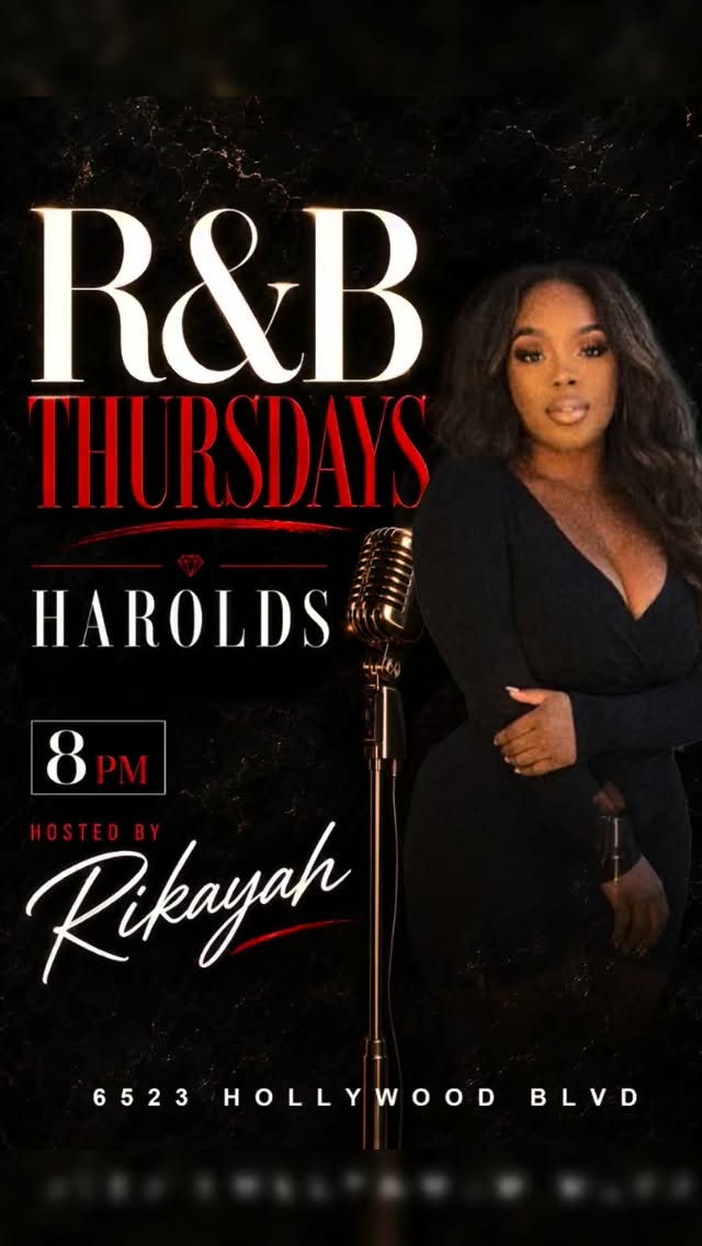 TONIGHT 🚨 R&B THURSDAYS 🎤
Hosted by special guest @rikayahcrawford
Sounds by @djkobeofficial
No Cover
9PM - 1AM
Harold’s Chicken Hollywood
6523 Hollywood Blvd