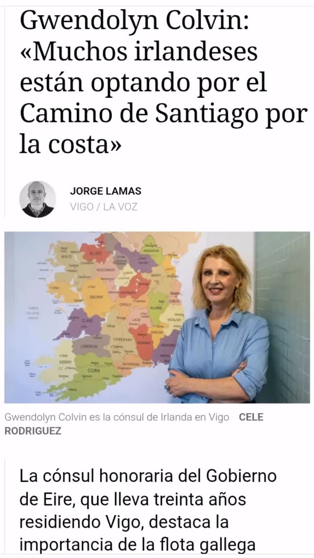 @lavozdegalicia Este artículo me hace reflexionar sobre un camino que comenzó hace más de 30 años cuando llegué a Galicia. Hoy tengo el privilegio de representar a Irlanda en una tierra que también siento como mi hogar. Gracias a La Voz de Galicia por esta entrevista. Artículo completo en el biografía. #irlanda #galicia #irelandingalicia #irishembassymadrid #consulhonorario