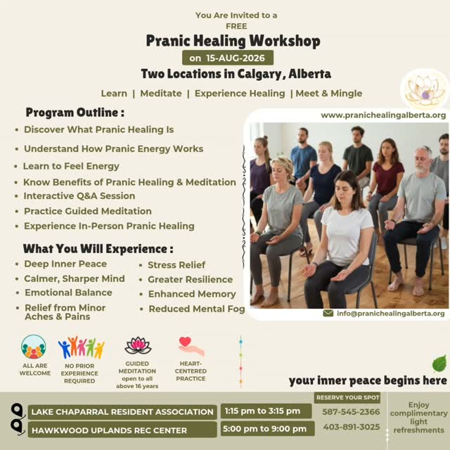 Join us for Founder's Day, this Saturday August.15th!
#pranichealing #yyc #energyhealing #meditation #innerpeace