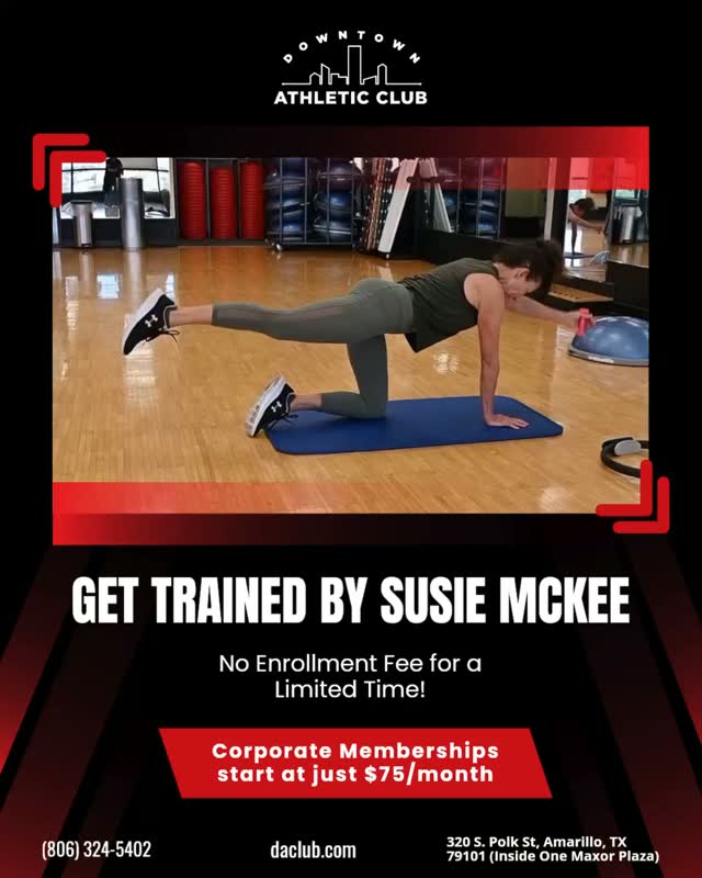 Find Your Strength with Susie McKee 💪
Whether you're new to fitness or getting back into a routine, Susie's group classes offer a welcoming environment where you can move, build strength, and have fun along the way.
Looking for more individualized support? Susie also offers one-on-one personal training to help you reach your goals with a program designed just for you.
Join a class or schedule a personal training session at Downtown Athletic Club and discover why so many members love training with Susie.
No Enrollment Fee for a Limited Time!
📞 (806) 324-5402
🌐 www.daclub.com
📍 320 S. Polk St. | Inside One Maxor Plaza | Amarillo, TX 79101
#DowntownAthleticClub #GroupFitness #PersonalTraining #AmarilloTX #FitnessClasses #StayActive