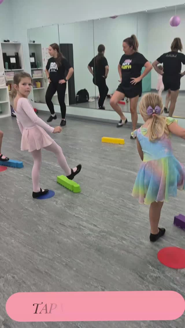 Tap class with Miss Laura and Miss Sarah! 👯♀️✨ Ages 5–6 and having so much fun learning rhythm and counting! #JustBeDanceAcademy #TapDance #DanceClass
