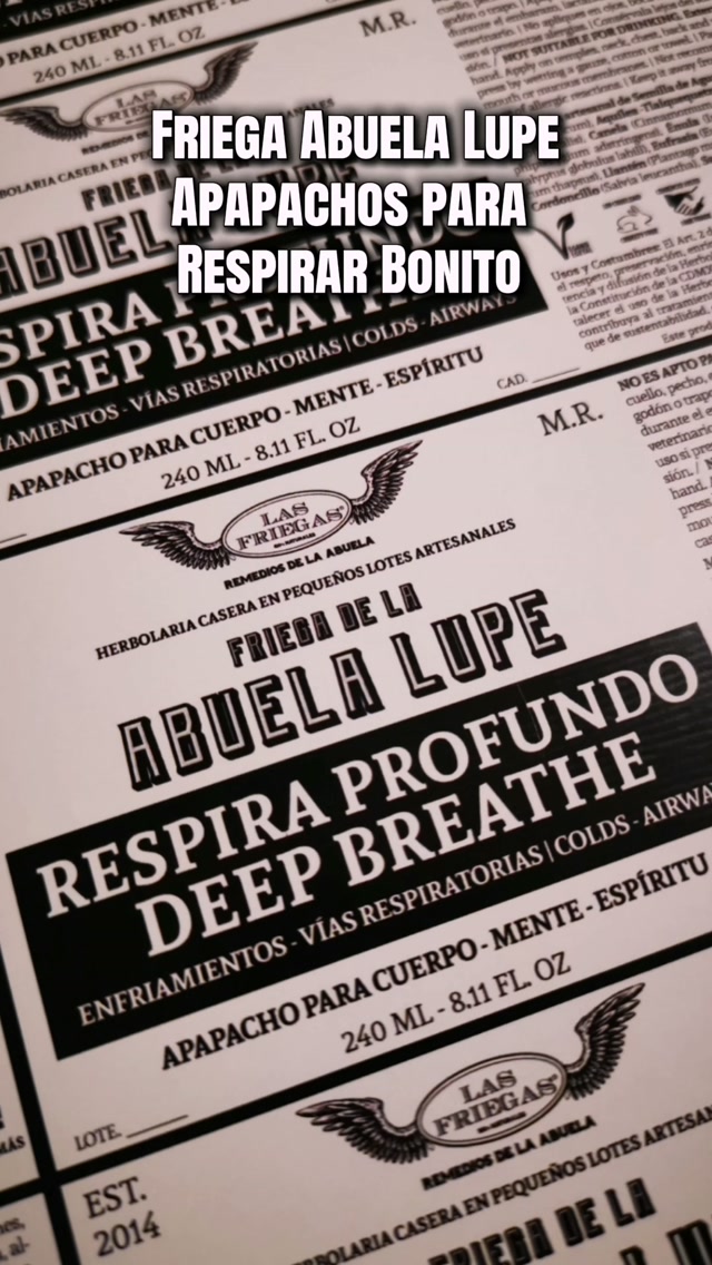 Friega Abuela Lupe. Honor a quien honor merece.
Nuestra receta para respirar bonito y apapacharte en días de enfriamiento y convalecer.
#friegaabuelalupe #friegasdealcohol #conservasherbolarias #quebienfriegas #lasfriegas