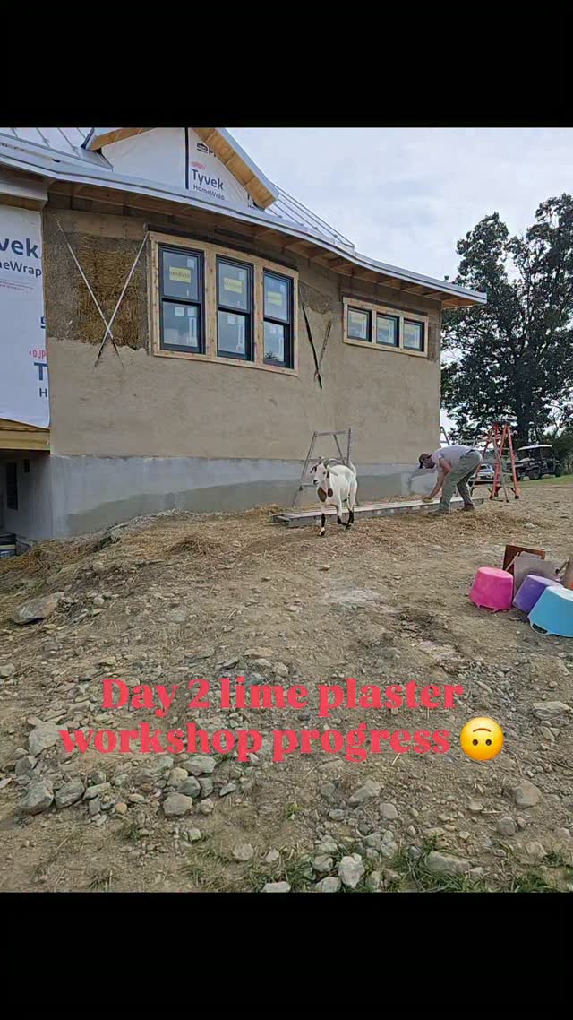 We have a bunch of badass folks learning lime plaster over strawbale this week at @zigbonefarmretreat !!
#exceedingexpectations #ilovemyjob