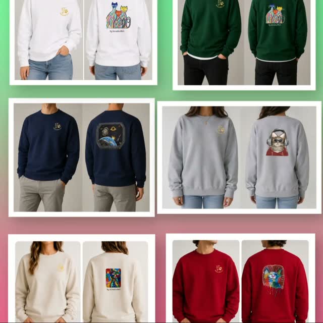 🎨 Tragbare Kunst für Herbst & Winter – Sweatshirts by SGrasshoffArt
Kunst gehört nicht nur an die Wand. Mit den SGrasshoffArt Sweatshirts werden ausgewählte Kunstmotive zu einem ausdrucksstarken Bestandteil deines Outfits.
Die verschiedenen Designs basieren auf echten Acrylgemälden von SGrasshoffArt und bringen deren Farben, Formen und individuellen Charakter auf das Sweatshirt. Von farbenfrohen Katzenmotiven über abstrakte Kompositionen bis hin zu atmosphärischen Natur- und Weltraummotiven stehen mehrere Motive und verschiedene dargestellte Sweatshirtfarben zur Auswahl.
Ob als auffälliger Statement-Look, als besonderer Hingucker im Alltag oder für Menschen mit einer Leidenschaft für Katzen und Kunst – jedes Motiv verleiht dem Sweatshirt seinen eigenen Charakter.
🍂 Ideal für Herbst & Winter
Die angerauhte Innenseite sorgt für ein angenehm weiches und wärmendes Tragegefühl und macht das Sweatshirt zum idealen Begleiter für kühlere Herbst- und Wintertage. Der klassische Unisex-Schnitt lässt sich unkompliziert mit Jeans, Stoffhosen oder einem lässigen Freizeitlook kombinieren.
👕 Material & Eigenschaften
- 50 % Baumwolle / 50 % Polyester
- Weiche, angerauhte Innenseite
- Klassische Unisex-Passform
- Überschnittene Schultern
- Elastische 1x1-Rippbündchen mit Spandex
- Vorgeschrumpftes und dehnbares Material
- Langarm
- Abtrennbares Etikett
- Verschiedene Größen erhältlich
🖼️ Kunst, die du tragen kannst
Die Motive von SGrasshoffArt verbinden Kunst und Mode zu einem Kleidungsstück, das bewusst aus der Masse heraussticht. Besonders die kräftigen Farben und charakteristischen Katzenmotive machen die Sweatshirts zu einer außergewöhnlichen Wahl für Kunstliebhaber, Katzenfreunde und Individualisten.
Wähle dein Lieblingsmotiv und deine bevorzugte Farbe – und trage ein Stück SGrasshoffArt durch Herbst und Winter.
#acrylicpainting #artwork #catpainting #catlover #sweatshirts