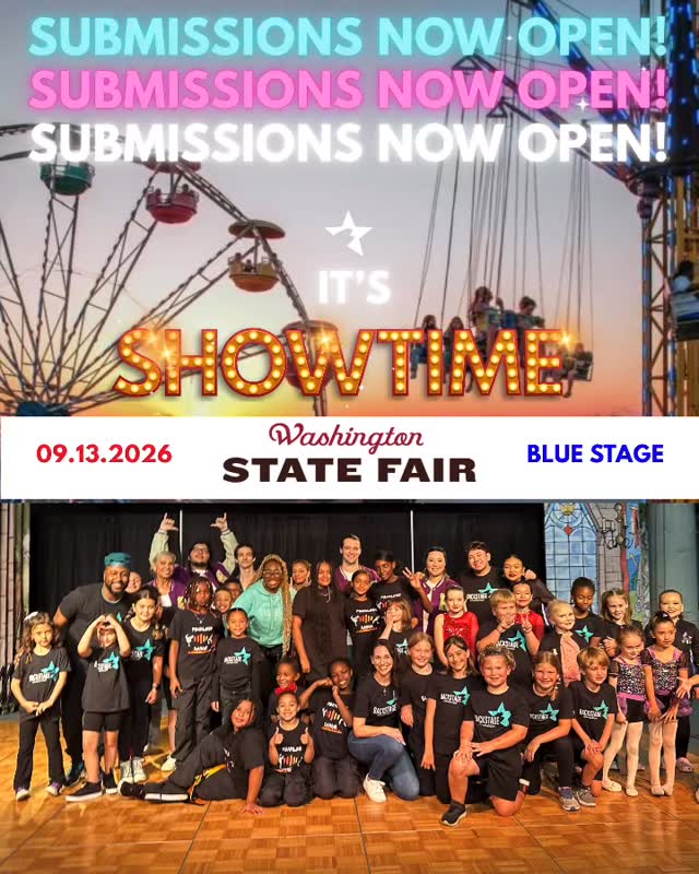 Hey There Backstage Fam!🩷💜🩵
🎡✨It’s that time of year again! who’s ready for cotton candy smiles, warm scones, and dancing on the BIG BLUE STAGE at the @wastatefair ?! This is your moment to share joy, community, and a whole lot of fun!😃
🎟️ FREE ADMISSION AND FREE PARKING!🎟️
Comment FAIR below to sign up to perform!🎡 Be sure to tag a friend or a studio that would be interested in performing!
Quick DEETS!⬇️
Date & Time✨
Friday, September 13th 2026
Arrival Time for Performers • 3:00 PM
Performance Time • 4:00pm - 5:00 PM
Location✨
WA State Fairgrounds • Puyallup
110 9th Ave SW, Puyallup, WA 98371
-Showplace Stage next to the Blue Gate-
See you all at the fairgrounds!
#TheBackstageFoundation #puyallup #washingtonstatefair #community #performanceopportunity joinustoday