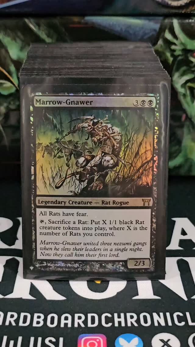 I call this deck Ratatouille. With Marrow-Gnawer as your commander, you swarm the field with rats. Then give them nasty effects like deathtouch and infect.
#MTG #MTGCommander #MagicTheGathering #MTGCommunity #mtgaddicts