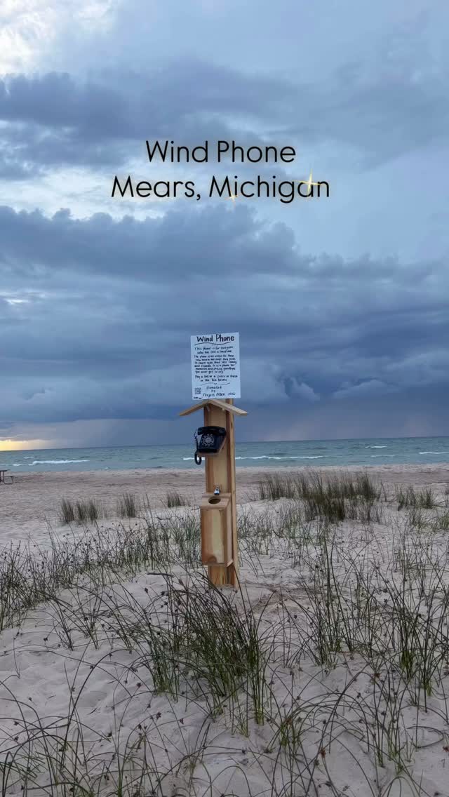 There’s something about a Wind Phone by the water; the waves, the wind, and a quiet place to say what’s still in your heart. This gorgeous Wind Phone is waiting in Mears, Michigan. Love lives on in the wind. @mywindphone
#mywindphone #windphone #telephoneofthewind #windphonelocations #griefsupport