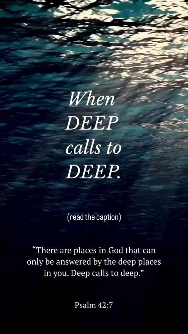 When deep calls to deep.
There is just something about this. The intimacy of this kind of relationship with God. The weight and hunger this seems to carry with it.
“Deep calls to deep in the roar of your waterfalls; all your waves and breakers have swept over me.” — Psalm 42:7
But when you read the Psalm in context you realize the psalmist is wrestling. He is struggling but He is also declaring and speaking to his soul!!
“Why are you cast down, O my soul, and why are you in turmoil within me? Hope in God; for I shall again praise him, my salvation and my God.”
Psalm 42:11 ESV
Did you know you can speak to your soul?
You see, it’s true we go through things here on this earth. It’s a broken world that we live in. But we are citizens of a different Kingdom. Ruled by different King! It’s an unshakable kingdom. And though we may experience, hunger, unmet expectation, persecution and struggle —we can let deep call to deep and we can DECLARE to our soul that —our God is faithful!
