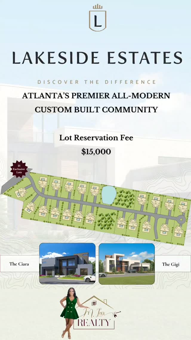 FLY YOU OUT.
Not because you need convincing. Some things just deserve to be experienced in person.
Come see what modern luxury looks like when it has room to breathe.
The GiGi at Lakeside Estates brings 3,901 square feet of bold, contemporary living with 5 bedrooms, 4.5 bathrooms and the kind of open, light filled spaces that make staying home feel like the destination. And if you really want to take things higher, add the optional 439 square foot rooftop garden.
This isn’t the house you casually scroll past.
This is the one you send to somebody and say, “When are we going?”
Modern architecture. Luxury finishes. An exclusive South Fulton community. And approximately 15 minutes from Hartsfield Jackson Atlanta International Airport.
So wherever you are…
We may just have to fly you out and let you experience The GiGi at Lakeside Estates for yourself.
Presented exclusively by M. Lux Realty.
Contact M. Lux Realty and let us take it from here.
#LakesideEstates #TheGiGi #MLuxRealty #SouthFultonLuxury #AtlantaLuxuryHomes ModernLuxury LuxuryRealEstate AtlantaRealEstate NewConstruction LuxuryLiving