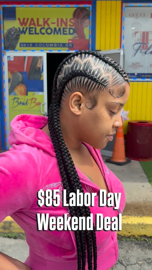 $85 Labor Day WEEKEND Deal 4 zig zag stitch waist length …. Hair is $5 extra ( must be wash n blown out) we offer shampoo services for additional fee
Walk-in today 🫶🏽🫶🏽🫶🏽🫶🏽