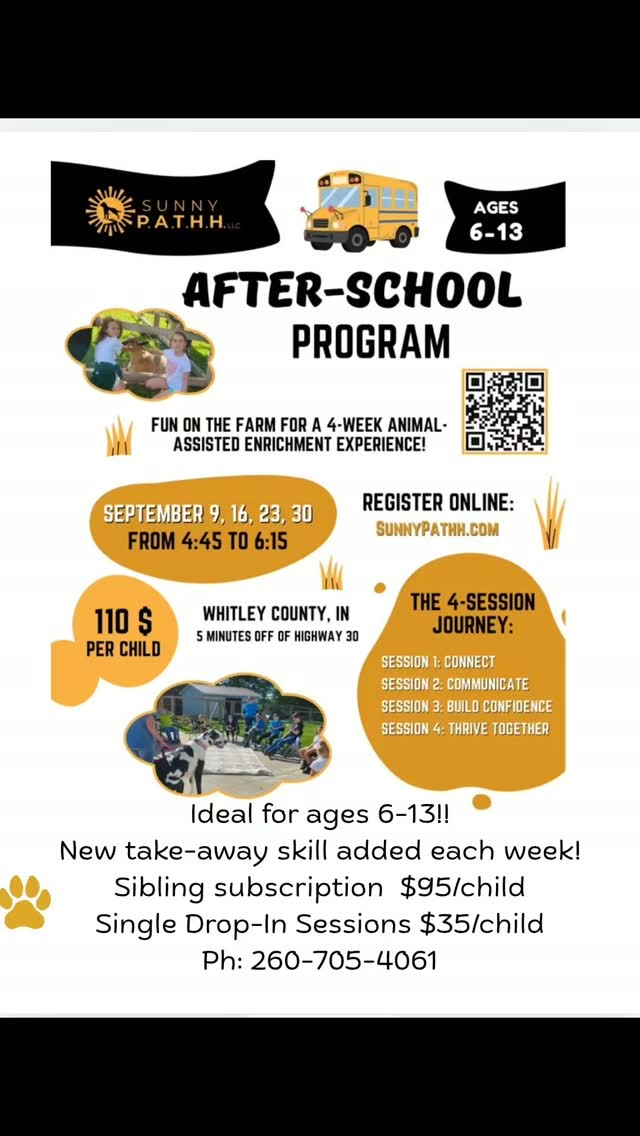 3 DAYS TO GO!! VISIT WWW.SUNNYPATHH.COM TO REGISTER YOUR CHILD TODAY! 🌞 🐾