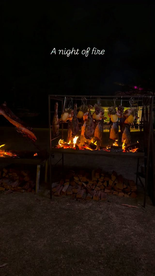 Live see our set up at night . It really brings out the warmth and the energy of the fire 🔥
