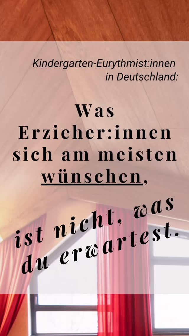 Was wünschen sich Erzieher:innen eigentlich von einer Kindergarten-Eurythmistin?
Die Antwort überrascht: Ganz oben steht nicht künstlerisches Können, sondern Kommunikationsfähigkeit (92 %) und pädagogisches Geschick (92 %) – noch vor der Kenntnis des Erziehungskonzepts (91 %).
Quelle: EUKI-Befragung 2021, 243 Waldorfkindergärten.
EUKI ist der Arbeitskreis für Eurythmie im Kindergarten im Berufsverband Eurythmie e.V.
Das zeigt: Kindergarten-Eurythmie lebt nicht allein von der künstlerischen Qualität der Stunde. Sie lebt davon, wie gut Eurythmist:in und Erzieher:in sich austauschen, wie klar Rollen und Erwartungen geklärt sind, und wie sensibel auf einzelne Kinder eingegangen wird.
Das verändert den Blick auf die eigene Praxis:
Was, wenn Kommunikation genauso bewusst gepflegt würde wie künstlerisches Können?
Wir berichten hier in den nächsten Tagen noch mehr zu diesem Thema.
Teil die Reihe – und bleib dran!
EURYTHMIE · KINDERGARTENEURYTHMIE · PÄDAGOGIK · BERUFSBIOGRAFIE · FORSCHENDEHALTUNG · GEMEINSCHAFT
Fotos: Frnaziska Strauss