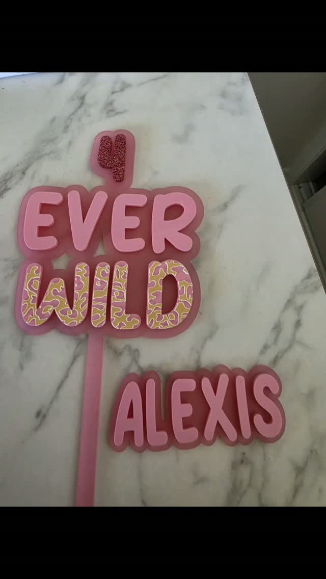 BORN TO BE WILD
This one was SO much fun to make!
A mix of frosted acrylic, glitter acrylic and UV printed animal spots came together to create this gorgeous little 4 evrt wild cake topper and fropper.
I love being able to mix different acrylics, textures and UV printing to create something completely custom for a special celebration.
Wild, sparkly and made to stand out!
#customcaketopper #borntobewild #uvprinting #madelocal #4everwild