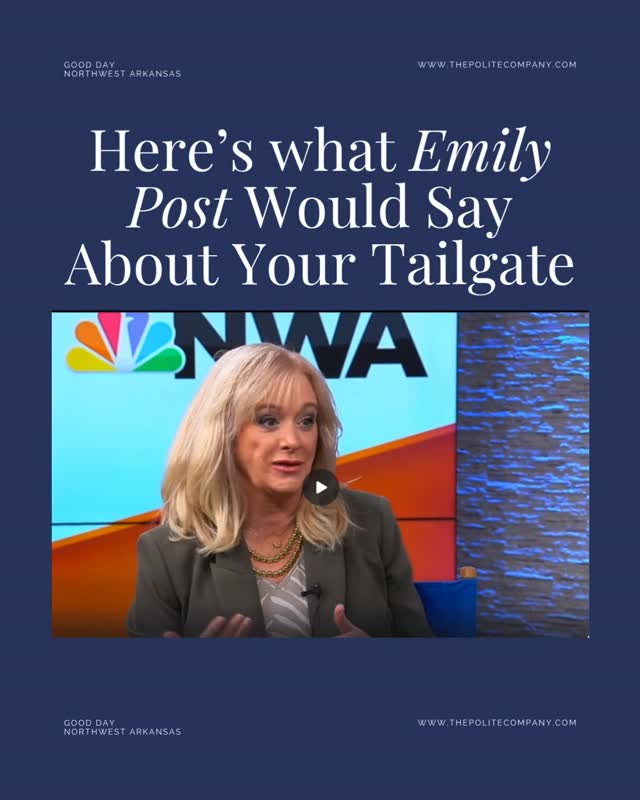 A tailgate is casual, so are we seriously going to talk about manners?
Here’s what Emily Post would say.
“Whenever two people come together and their behavior affects one another, you have etiquette.”
And yes, that includes the parking lot.
#TailgateEtiquette #Etiquette #ModernManners #ThePoliteCompany #EmilyPostInstitute