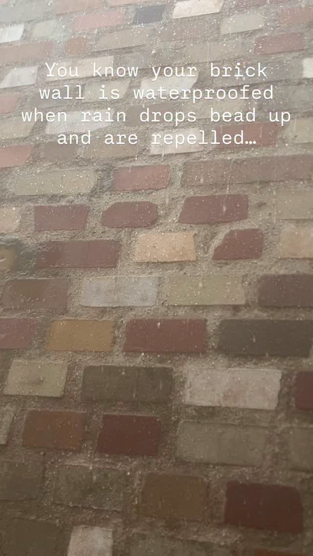 You know your brick wall is waterproofed when you can see rain water simply bead up when it hits the wall. We use our special polyurethane silicone based penetrative waterproofing sealer. Call us for more details. #artisanokabalan #legobuildersinc #brickmaker #brick #waterproofing