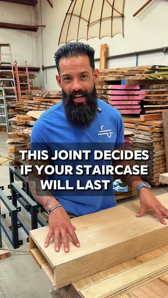 We're building a compound miter fold for an oceanfront home in Cayucos.
More glue surface, stronger hold, no nails fighting movement.
The kind of detail most folks never see, but it's why some staircases stay tight for decades.
Want to see how we build for the coast? Send us a message or stop by the shop. 🙌🏾