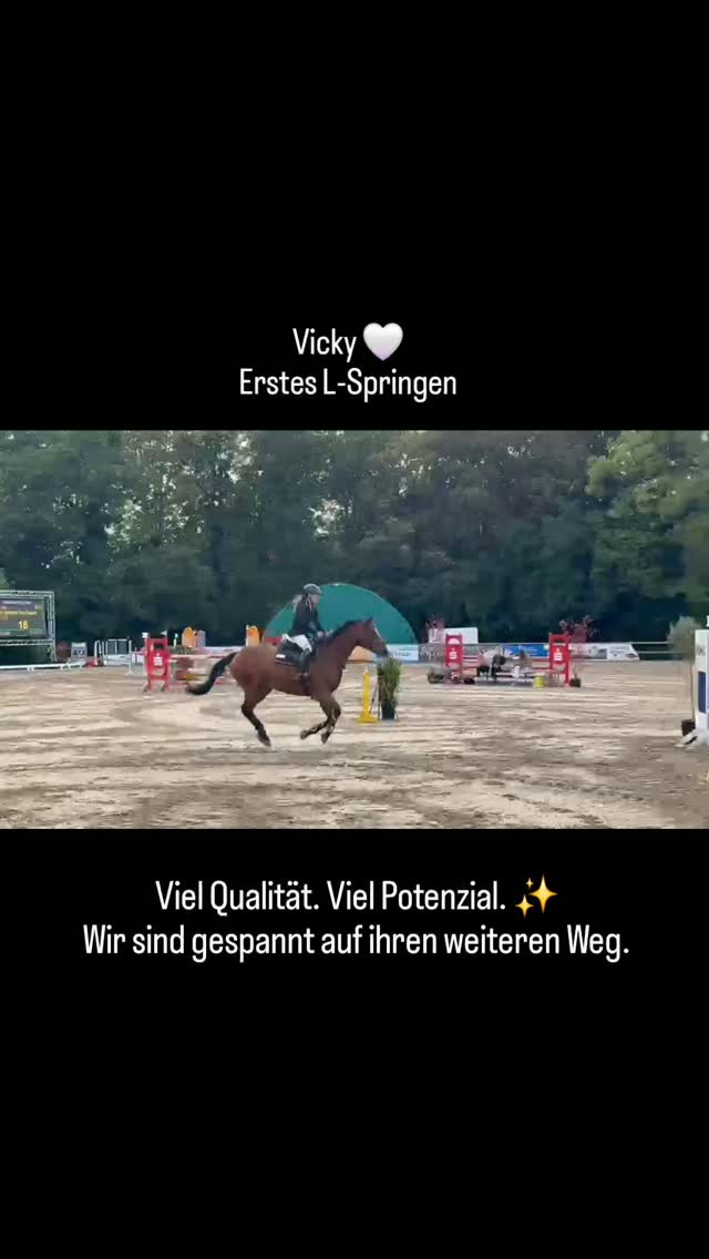 Vicky 🤍
Am vergangenen Wochenende durfte sie erstmals im L-Springen an den Start gehen und zeigte dabei direkt eine richtig schöne Runde mit viel Qualität. ✨
Wir wissen schon lange, dass Vicky außergewöhnliche Möglichkeiten mitbringt. Umso schöner ist es, zu sehen, wie sie sich Schritt für Schritt weiterentwickelt und ihre Qualität nun auch im Sport immer mehr sichtbar wird.
Ein Nachwuchspferd mit ganz besonderen Perspektiven. 🤍🐴
Wir freuen uns sehr auf ihren weiteren Weg.