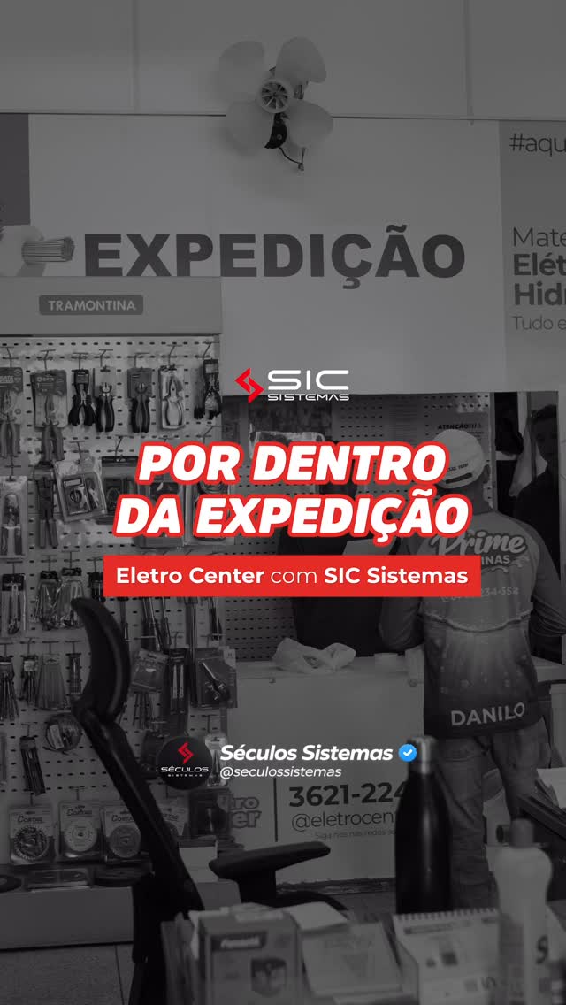 📦 Por dentro da expedição da EletroCenter com o SIC Sistemas!
O Moisés mostra um pouco de como funciona o processo de expedição da EletroCenter e como o SIC Sistemas ajuda a manter o estoque organizado, facilitar a localização dos produtos e dar mais agilidade à rotina da equipe.
Da entrada da mercadoria à expedição, ter as informações centralizadas faz toda a diferença para manter a operação fluindo. ⚡
▶️ Dá o play e confira como o SIC faz parte desse processo no dia a dia da EletroCenter.