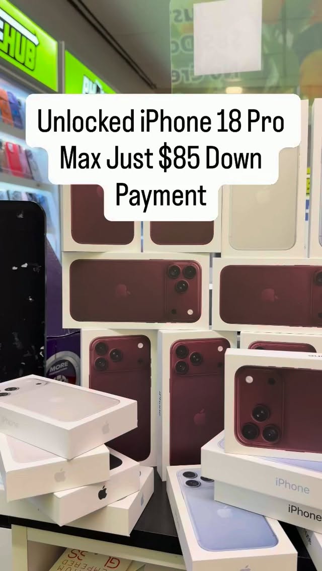 Unlocked iPhone 18 Pro Max Just $85 Down Payment NO CREDIT NEEDED - Keep Your Current Carrier and Plan (Uown)