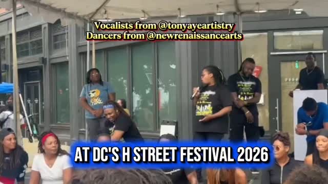 Tony Aye Artistry and New Renaissance Arts paired up for a performance at DC's H Street Festival @hstfest September 19th, 2026. The performance included songs from the Double Feature Cast, like This is Me from the Greatest Showman and Ease on Down the Road from the Wiz. The New Renaissance dancers brought their moves to the stage in a medley of dances across genres, as well as joining T.A.A. for a few numbers. Learn how you can support or join by checking out their websites.