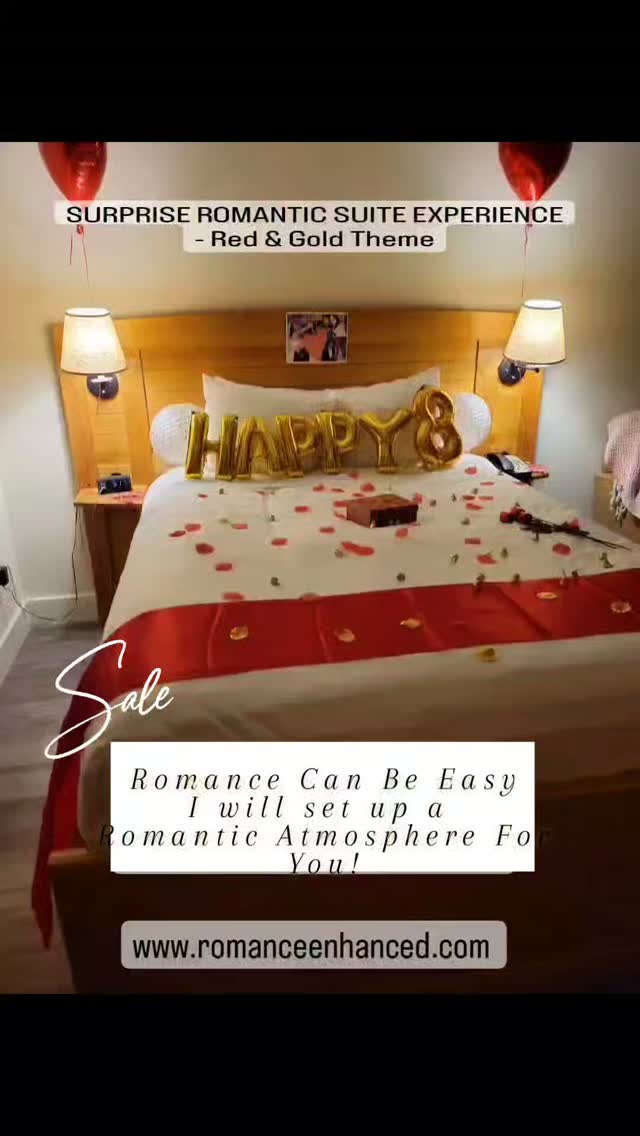 Looking for an effortless and romantic surprise for your partner's birthday or your anniversary this year? Let me take care of everything! I offer beautifully arranged romantic date nights at home or in a hotel, complete with our Luxury Romantic Suite Setup options. These intimate experiences are designed by a Romance Coach, ensuring a memorable evening tailored just for you and your loved one—perfect for birthdays, anniversaries, or just because! Available in Utah and Salt Lake Counties, I'm excited to offer you 25% off our Luxury Romantic Date Setups this month. Make it easy to create a magical night for you and your sweetheart! #RomanticRoom #DateNight #GiftIdeasForHim #GiftIdeasForHer #AnniversaryIdeas