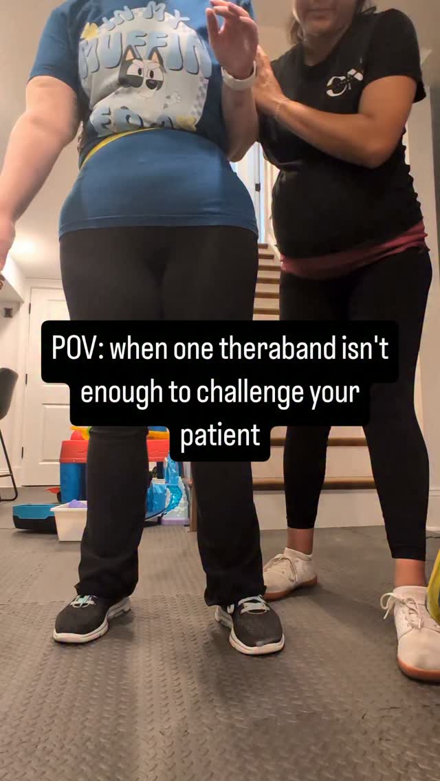 Reactive or anticipatory? What are we actually training here? 🧠⚖️
When retraining balance after a neurological event, the distinction between feedforward (anticipatory) and feedback (reactive) control matters. Before you can recover from a trip or an unexpected push, your brain has to know how to pre-program stability before your foot leaves the ground.
Look at how we layer dual elastic vectors to challenge Anticipatory Postural Adjustments (APAs):
The Posterior Pelvic Pull: That yellow band isn’t a surprise jerk—it is a continuous, predictable backward pull. This forces the nervous system to pre-activate the anterior chain (core, hip flexors, anterior tibialis) to drive the center of mass forward over the base of support.
The Distal Ankle Loop: Adding resistance at the feet challenges hip abduction and swing clearance against an opposing force, forcing the stance leg to pre-stabilize before the step begins.
Feedforward in Action: Because the load is predictable, the brain must calibrate muscular drive and pre-plan the movement rather than just reacting after the fact.
#neurorehab #physiotherapy #BalanceTraining #occupationaltherapy #StrokeTherapy