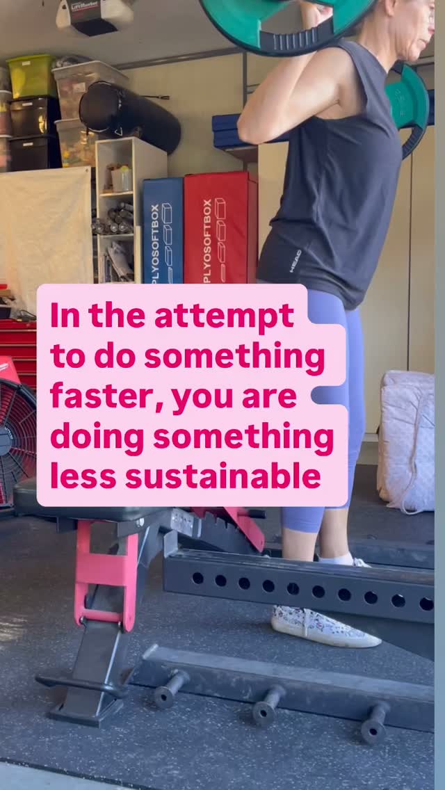 In the attempt to do something faster, you are doing something less sustainable.
We do this with our health all the time.
We want to lose the weight faster, so we cut our calories lower.
We want results faster, so we work out six days a week.
We want to âget back on track,â so we create a plan that requires us to suddenly become a completely different person on Monday morning.
And sometimes it works.
For a while.
But getting a result and being able to live in a way that keeps that result are two very different things.
If your plan only works when youâre highly motivated, have lots of time and nothing unexpected happens⊠itâs probably not a very good plan.
Especially in midlife.
Iâd rather see you take a little longer and build something you can still see yourself doing a year from now.
Because the goal isnât just to lose the 15 pounds.
Itâs to become the woman who knows how to take care of herself once theyâre gone.
#perimenopause #menopause #womenshealth #kelownawellness #theintentionalmidlifeproject