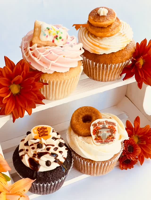 🍁🍎☕️Stars Hollow Fall Festival Sampler Presale is live!🍁🍎☕️
Please visit www.meganscupcakes.com to find the Presale & see the sweet flavors inspired by your favorite characters. Available in 4CT, 6CT, & 1DZ.
The Sampler includes your choice of:
Fall Festival Apple Cider Donut - Apple Cider Donut Cupcake, topped with apple cider cream cheese frosting, mini apple cider donut, apple cider caramel drizzle & white chocolate fall festival candy.
Luke’s Pumpkin Pancakes - Pumpkin Spice Cupcake with pumpkin cheesecake mousse filling, cream cheese frosting, topped with mini pumpkin pancakes & drizzled maple syrup.
Rory’s Study Break Poptarts - Vanilla Cupcake with strawberry preserve filling, topped with vanilla buttercream, mini baked strawberry poptart, & white chocolate drizzle.
Lorelai’s Coffee Coffee Coffee - Mocha
Cupcake with vanilla mocha buttercream, & topped with chocolate caramel drizzle, chocolate crispearls, & white chocolate candy cup.
Please specify the number of each flavor you’d like in the order notes. The Presale will run today through Sunday, Oct 4th for local pick up & delivery on Friday, Oct 9th or Saturday, before noon, Oct 10th. You may also purchase each single flavor in 6ct & 1DZ increments.
4CT ($18), 6ct ($24), & 1DZ ($48).
#meganscupcakes614 #granvilleohio